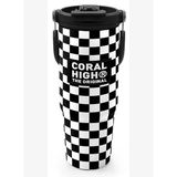 Coral High 900 ml Kız Çocuk Siyah Beyaz Dama Desenli Çelik Termos /Matara - 38717