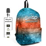 Coral High Adalinhome Coral High Iki Bölmeli USB Şarjlı Kulaklık Çıkışlı Sırt Çantası - Açık Kırmızı