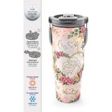 Coral High Anneler Gününe Özel Anne Kız Çocuk Desenli Pipetli ve Direkt Içim Çelik Termos 900 ml 38761 - Pembe - 1 Adet