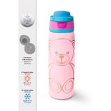 Coral High Ayıcık Desenli Pipetli ve Direkt İçim Çelik Termos, 800 ml, Pembe