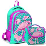 Coral High Beslenme Çantası Kız Çocuk Yeşil Flamingo - Yeşil Pembe Flamingo Okul Çantası