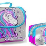 Coral High Beslenme Çantası Ve Kalemlik Takım - Gri - Pembe - Unicorn - Kız Çocuk