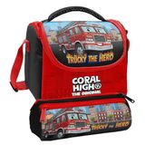Coral High Beslenme Çantası ve Üç Gözlü Kalemlik Seti - Kırmızı İtfaiye Aracı Baskılı Erkek Çocuk 37163