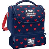 Coral High Beslenme Çantası ve Üç Gözlü Kalemlik Seti - Lacivert Kırmızı Kalp Desenli Kız Çocuk 37129 - 1 Adet - Lacivert - Kırmızı