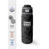 Coral High Blok Desenli Siyah Çelik Termos Matara 800 ml 38554