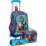 Coral High Çekçek Tekerlekli Üçlü Ilkokul Çanta Seti Mavi Sarı Dragon Desenli Erkek Çocuk SETYGN34013A - Mavi - Sarı