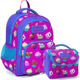 Coral High Cupcake Baskılı Kız Çocuk İlkokul Çantası ve Beslenme Seti