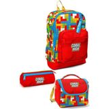 Coral High Desenli Okul Çantası Beslenme Kalemlik 3lü Set 23775 - 1 Adet - Çok Renkli
