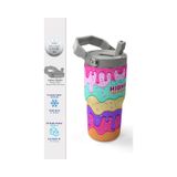 Coral High Dondurma Desenli Katlanır Ağızlıklı Çelik Termos 600 Ml 38907 Pembe