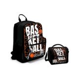 Coral High Dort Bolmeli Ortaokul Cantasi Ve Beslenme Cantasi Seti - Siyah Basketbol - Erkek Cocuk