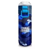 Coral High Erkek Çocuk İçin 500 Ml'lik Paslanmaz Çelik Termos/Suluk - Lacivert Saks Kamuflaj Desenli