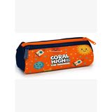 Coral High Erkek Çocuk Lacivert Turuncu Uzay Baskılı Üç Gözlü Okul Kalem Çantası 31060