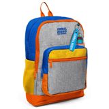 Coral High Erkek Çocuk Mavi Gri Turuncu Çizgi Desenli İlkokul Sırt Çantası (Dört Bölme) 33221