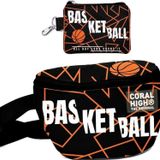 Coral High Erkek Çocuk Siyah Basketbol Desenli Bel Çantası ve Bozuk Para Cüzdanı Set