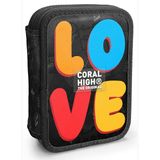 Coral High Erkek Çocuk Siyah Çok Renkli Love Baskılı Katlı Organizer Kalemlik (Kalem Kutusu) 31109