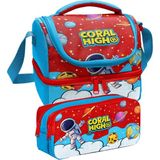 Coral High Erkek Çocuk Siyah Kahverengi Futbol Topu Baskılı Iki Katlı Beslenme Çantası ve Kalemlik Seti (37208+31017) - 1 Adet - Kırmızı - Beyaz