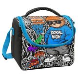 Coral High Erkek Çocuk Siyah Mavi Grafiti Ayıcık Baskılı Isı Yalıtımlı Beslenme Çantası 37150