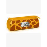 Coral High Erkek Çocuk Turuncu Zürafa Desenli Üç Gözlü Okul Kalem Çantası 31062