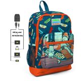 Coral High Erkek Çocuk Usb ve Aux Soketli Kaykay Baskılı İlkokul ve Günlük Sırt Çantası