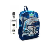 Coral High Erkek Çocuk Usb ve Aux Soketli Mavi Köpekbalığı Baskılı İlkokul ve Günlük Sırt Çantası