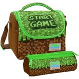 Coral High Erkek Çocuk Yeşil Kahverengi Craft Thermo Beslenme Çantası ve Üç Bölmeli Kalemlik Seti - 1 Adet - Yeşil - Kahverengi