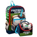 Coral High Erkek Çocuklar İçin Dayanıklı İkili İlk Okul Çanta Seti - Lacivert Yeşil Futbol