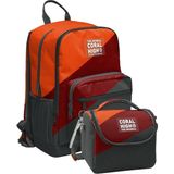 Coral High Erkek Çocuklar İçin Su Geçirmez Sırt Çantası ve Beslenme Seti Turuncu Bordo Gri 18 Litre