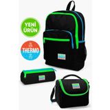 Coral High GOSET0123717 Kids Siyah Kalemlik Beslenme 3’lü Okul Çanta Seti