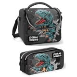 Coral High Gri Dinazor Erkek Çocuk Beslenme Çantası Seti