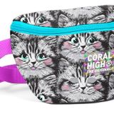 Coral High Gri Kedi Baskılı Kız Çocuk Bel Çantası