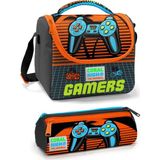 Coral High Gri Kırmızı Gamers Erkek Çocuk Beslenme Çantası Seti