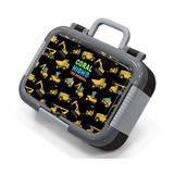 Coral High Gri Sarı İş Makineleri Baskılı Erkek Çocuk Paslanmaz Çelik Beslenme/Yemek Kabı - 39225