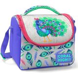 Coral High Gümüş Lavanta Tavus Kuşu Desenli Thermo Beslenme Çantası 11869 - Lavanta Yeşil Tavuskuşu