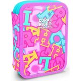Coral High Harf Desenli Kalem Kutusu 31112 - Renkli