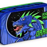 Coral High Iki Bölmeli Erkek Çocuk Lacivert Yeşil Dragon Kalem Çantası Kalemlik