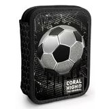 Coral High İki Katlı Düzenleyici Kalem Kutusu - Siyah Beyaz Futbol Baskılı, Erkek Çocuk, Siyah Beyaz Futbol Baskılı