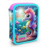 Coral High İki Katlı Düzenleyici Kalem Kutusu - Su Yeşili Denizatı, Kız Çocuk, Su Yeşili Denizatı