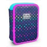 Coral High İki Katlı Kalem Kutusu - Puantiyeli Lacivert, Kız Çocuk/Kadın, Puantiyeli Lacivert
