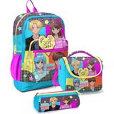 Coral High Ilkokul Çantası Seti Mavi Pembe Anime - Kız Çocuk - Mavi Anime