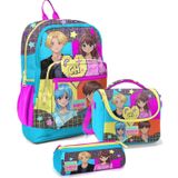 Coral High Ilkokul Cantasi Seti Mavi Pembe Anime - Kiz Cocuk