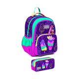 Coral High Ilkokul Sirt Cantasi Ve Kalemlik Seti - Kiz Cocuk - Mor Pembe Dondurma