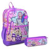 Coral High Ilkokul Sirt Cantasi Ve Kalemlik Seti - Pembe Mor Fashion Girl - Kiz Cocuk