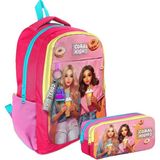 Coral High Ilkokul/ortaokul Sırt Çantası ve Iki Bölmeli Kalemlik Seti - Kız Çocuk - Pembe Kırmızı Fashion Girl - Pembe - Kırmızı