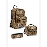 Coral High Kahverengi Leopar Desenli 3'Lü Okul Çanta Seti Set0123681 - Kız