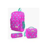 Coral High Kalp Desenli Dört Bölmeli Okul Çantası Beslenme Kalemlik 3 Lü Set 23113