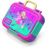 Coral High Kids Açık Pembe Mor Unicornlu Prenses Desenli Paslanmaz Çelik Beslenme Kabı 39321 - 1 Adet