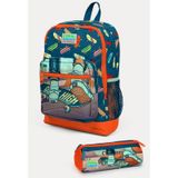 Coral High Kids Civit Neon Turuncu Kaykay Desenli 2'li Okul Çanta Seti Set0223723