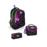 Coral High Kids Çok Renkli Kalp Desenli 3 lü Okul Çanta Seti SET0123670