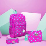 Coral High Kids Desenli Çanta Seti Pembe 3'lü Okul Çantası