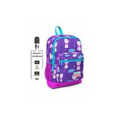 Coral High Kids Dört Gözlü Kız Çocuk İlkokul Kedi Baskılı Usb+aux Soketli Okul Çantası